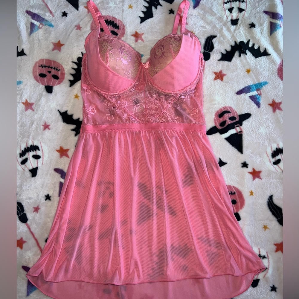 Frederick's of Hollywood Pink Lace Chemise
